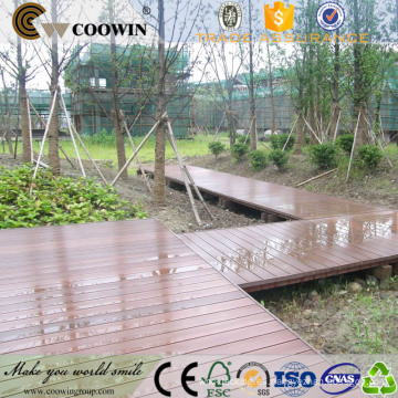 Instalación fácil decking compuesto plástico de madera, piso al aire libre anti-grieta impermeable